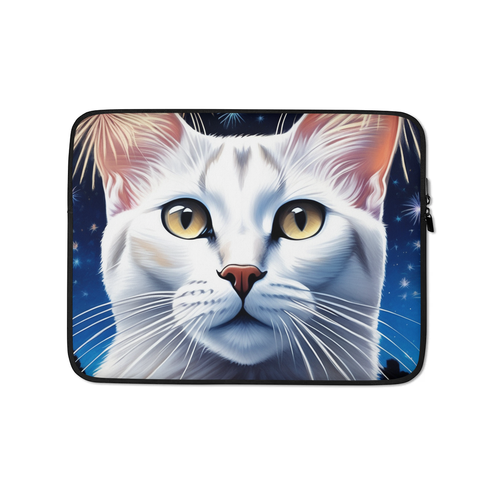 PugMug Custom White Abyssinian Cat Laptop Sleeve