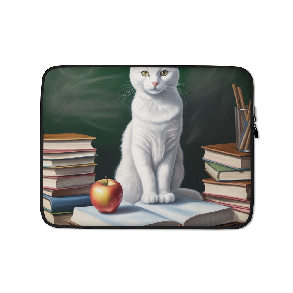 PugMug Custom White Companion Cat Laptop Sleeve