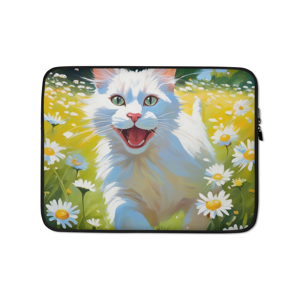 PugMug Custom White Companion Cat Laptop Sleeve