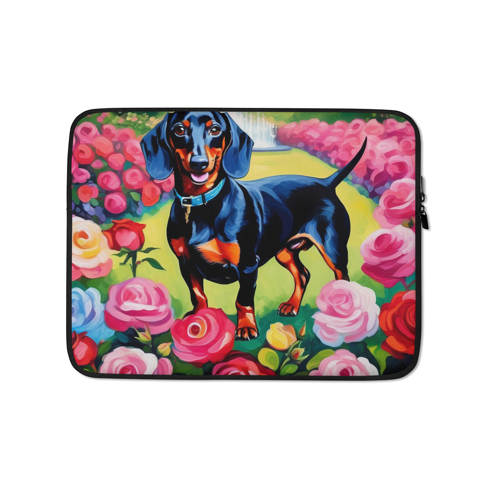 PugMug Custom Black Dachshund Laptop Sleeve