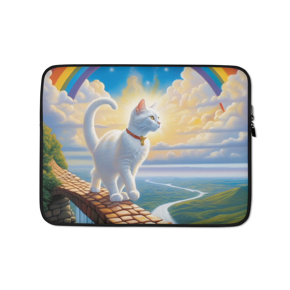 PugMug Custom White Companion Cat Laptop Sleeve