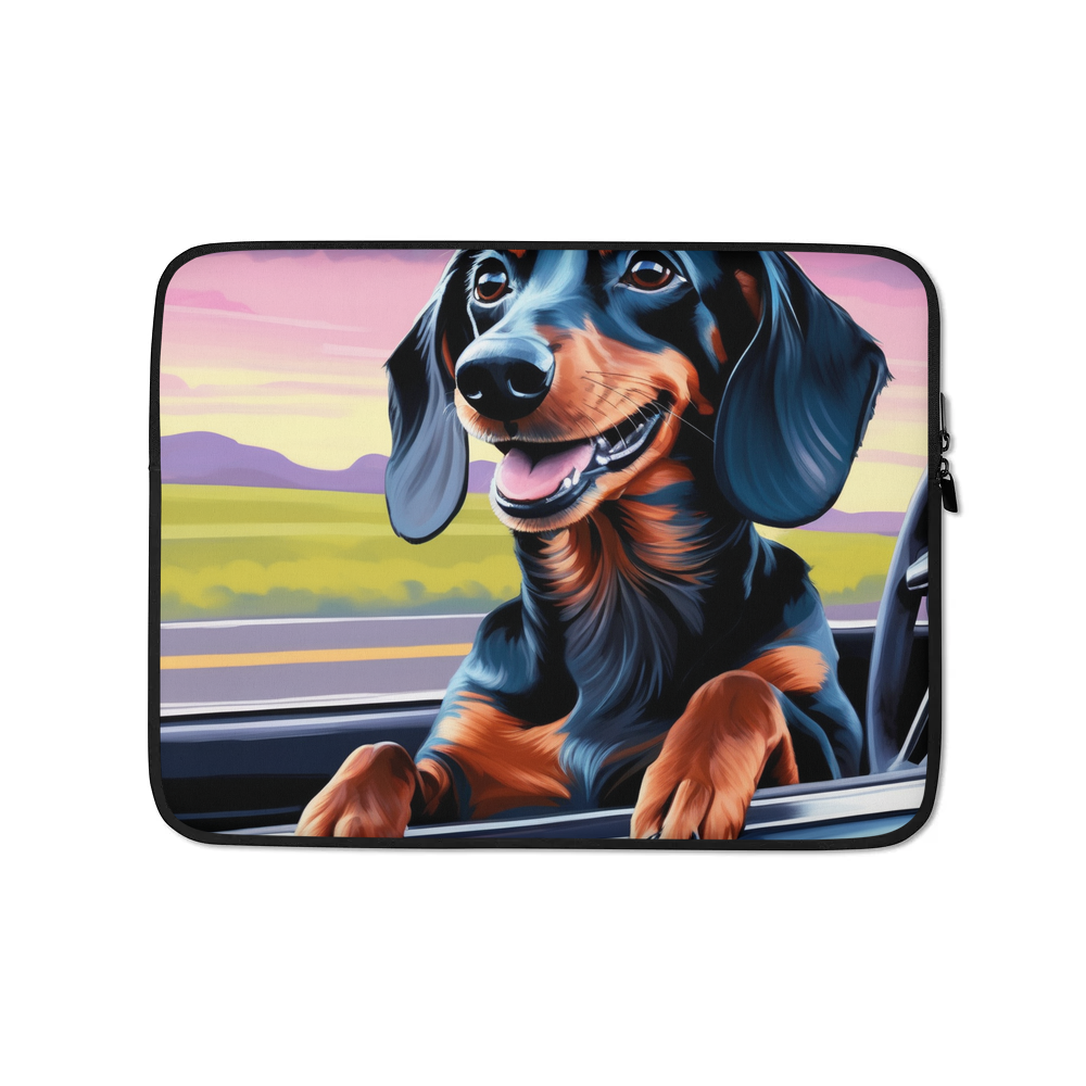 PugMug Custom Black Dachshund Laptop Sleeve