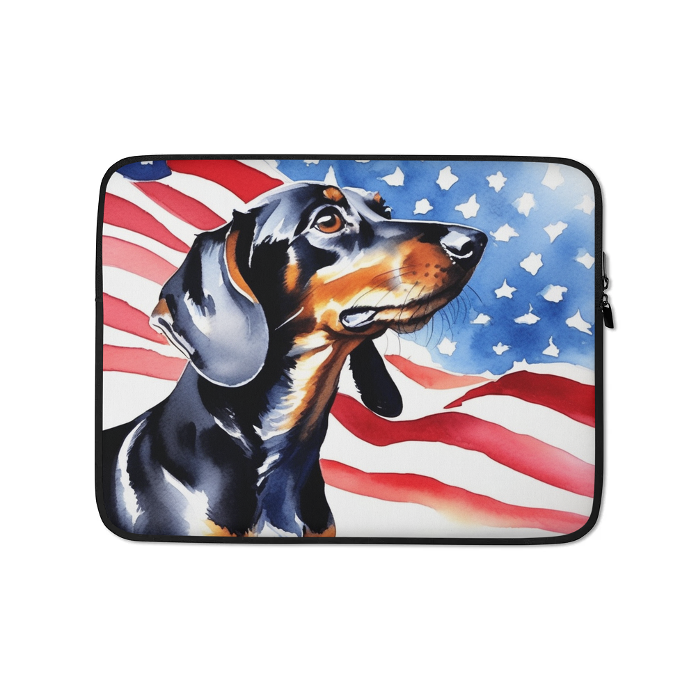 PugMug Custom Black Dachshund Laptop Sleeve