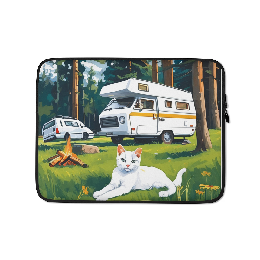 PugMug Custom White Companion Cat Laptop Sleeve