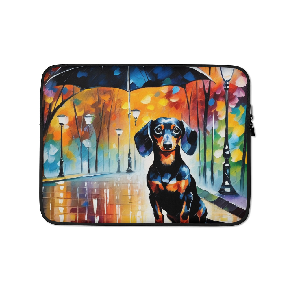 PugMug Custom Black Dachshund Laptop Sleeve