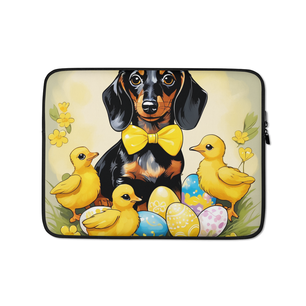 PugMug Custom Black Dachshund Laptop Sleeve