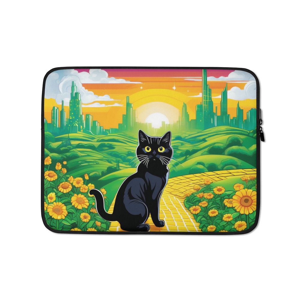 PugMug Custom Black Scottish Fold Cat Laptop Sleeve