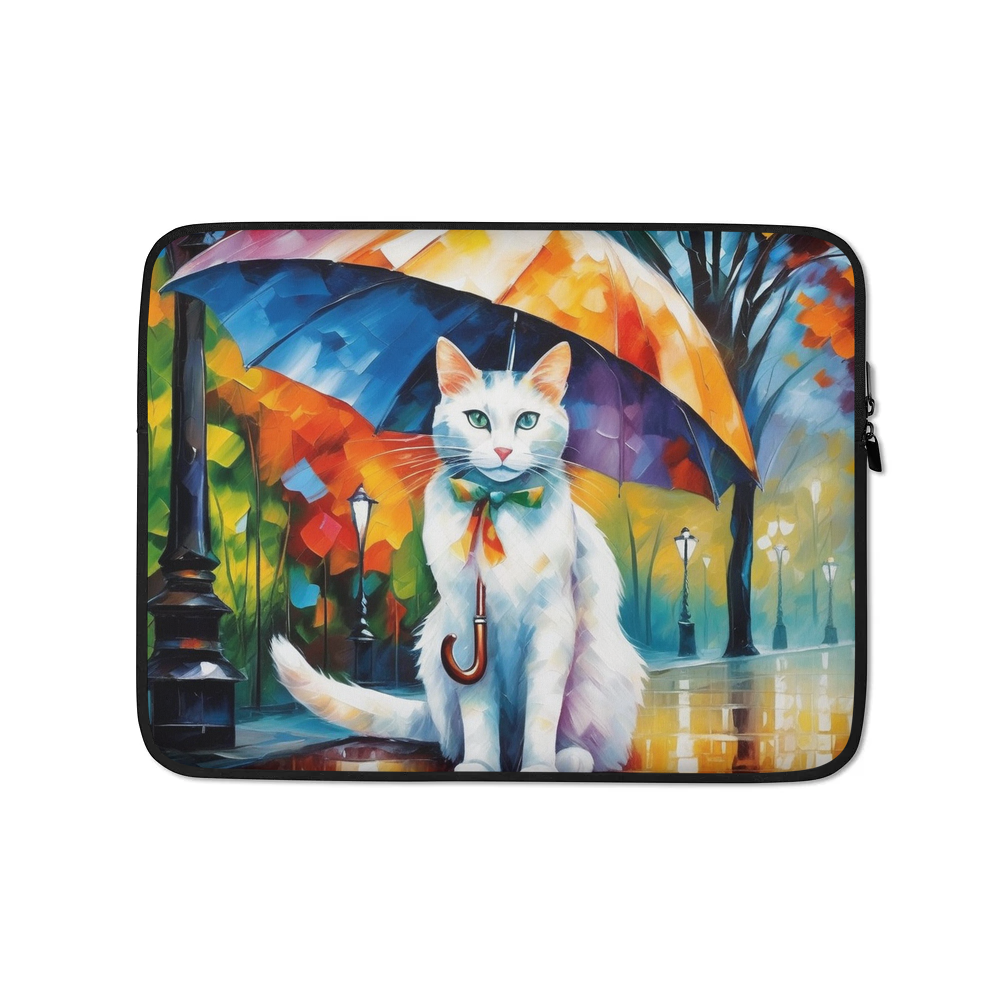 PugMug Custom White Companion Cat Laptop Sleeve