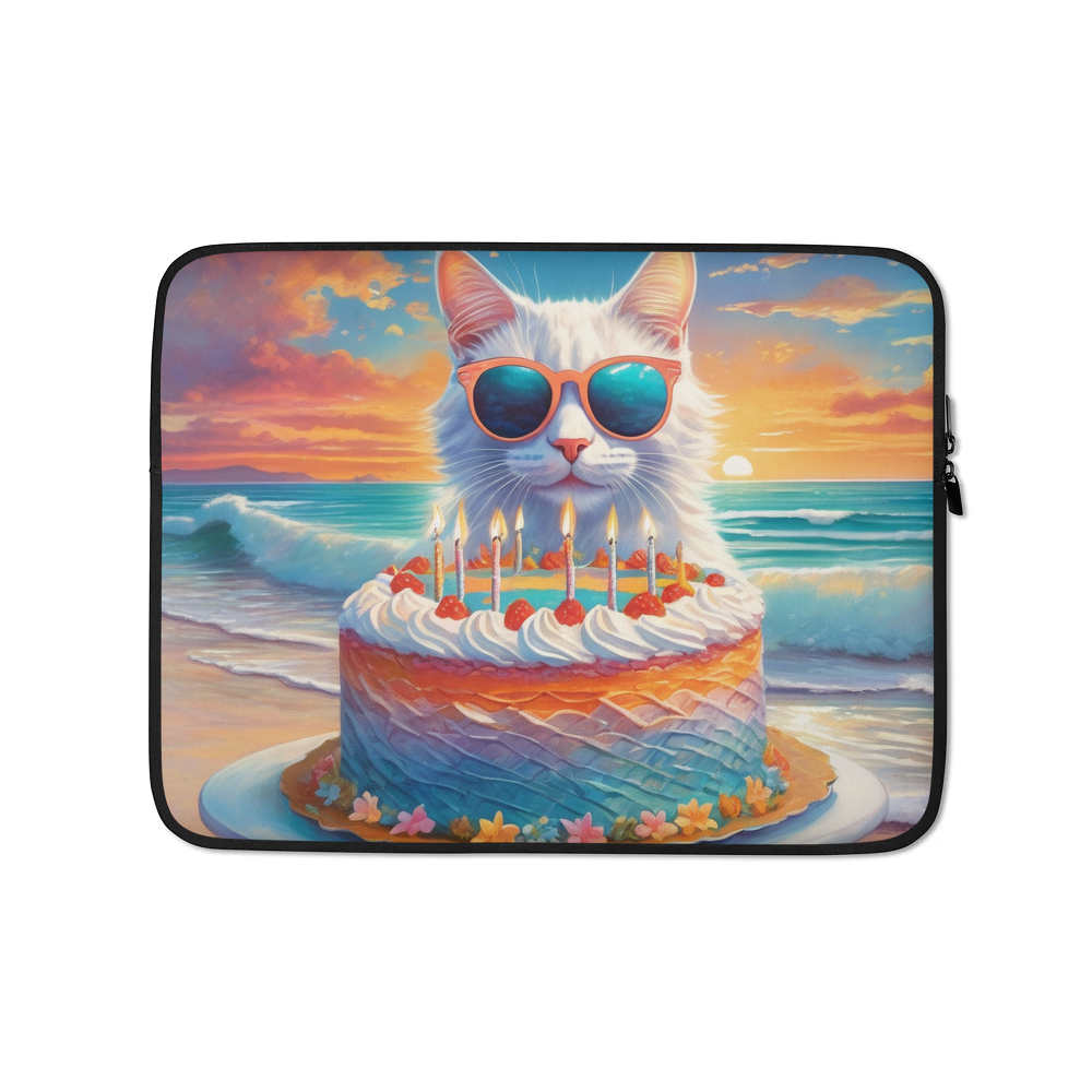 PugMug Custom White Companion Cat Laptop Sleeve