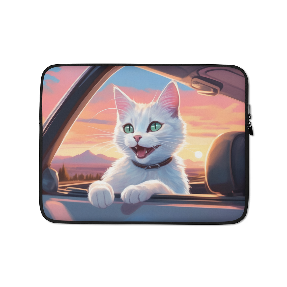 PugMug Custom White Companion Cat Laptop Sleeve