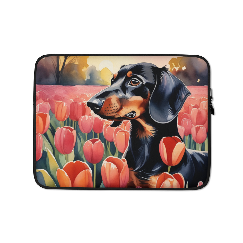 PugMug Custom Black Dachshund Laptop Sleeve