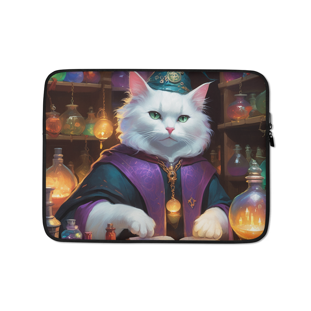 PugMug Custom White Companion Cat Laptop Sleeve