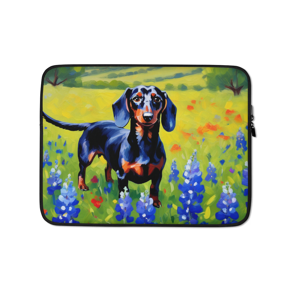 PugMug Custom Black Dachshund Laptop Sleeve