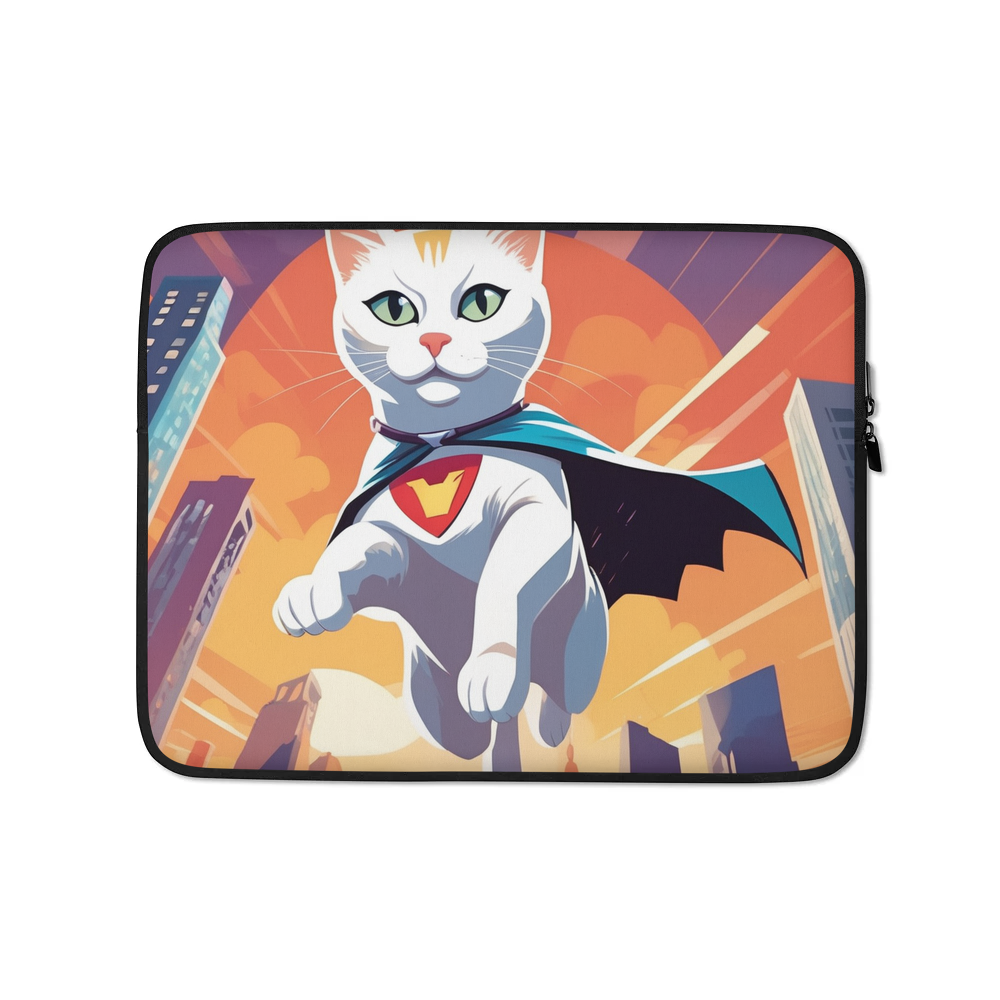 PugMug Custom White Companion Cat Laptop Sleeve