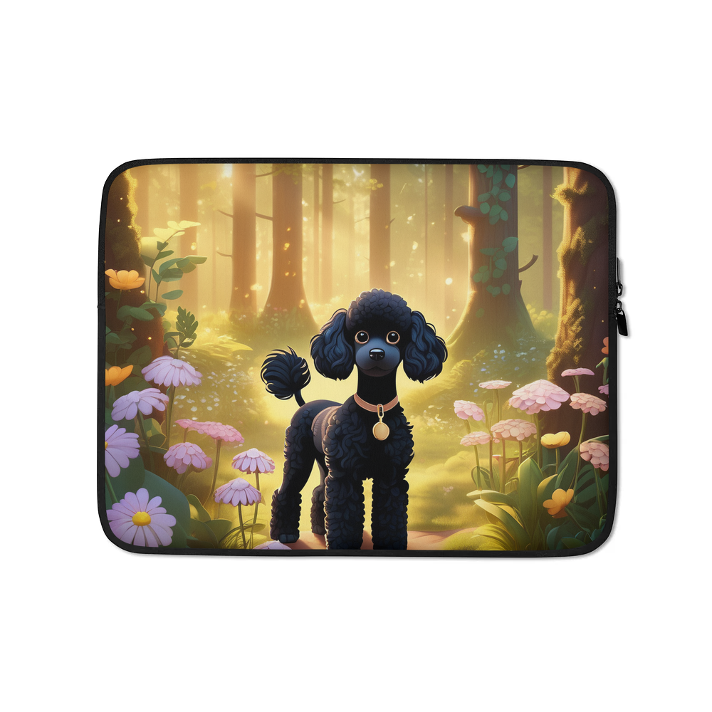 PugMug Custom Black Poodle Laptop Sleeve