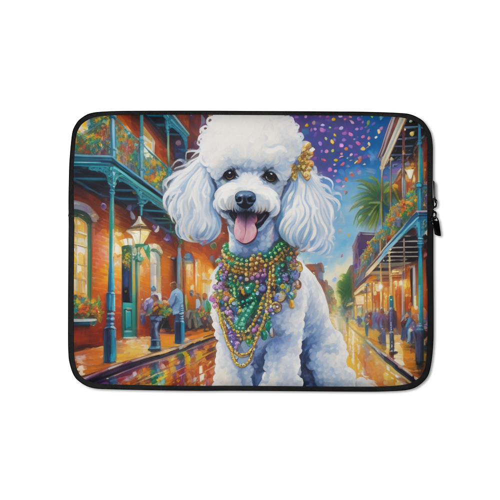 PugMug Custom White Poodle Laptop Sleeve