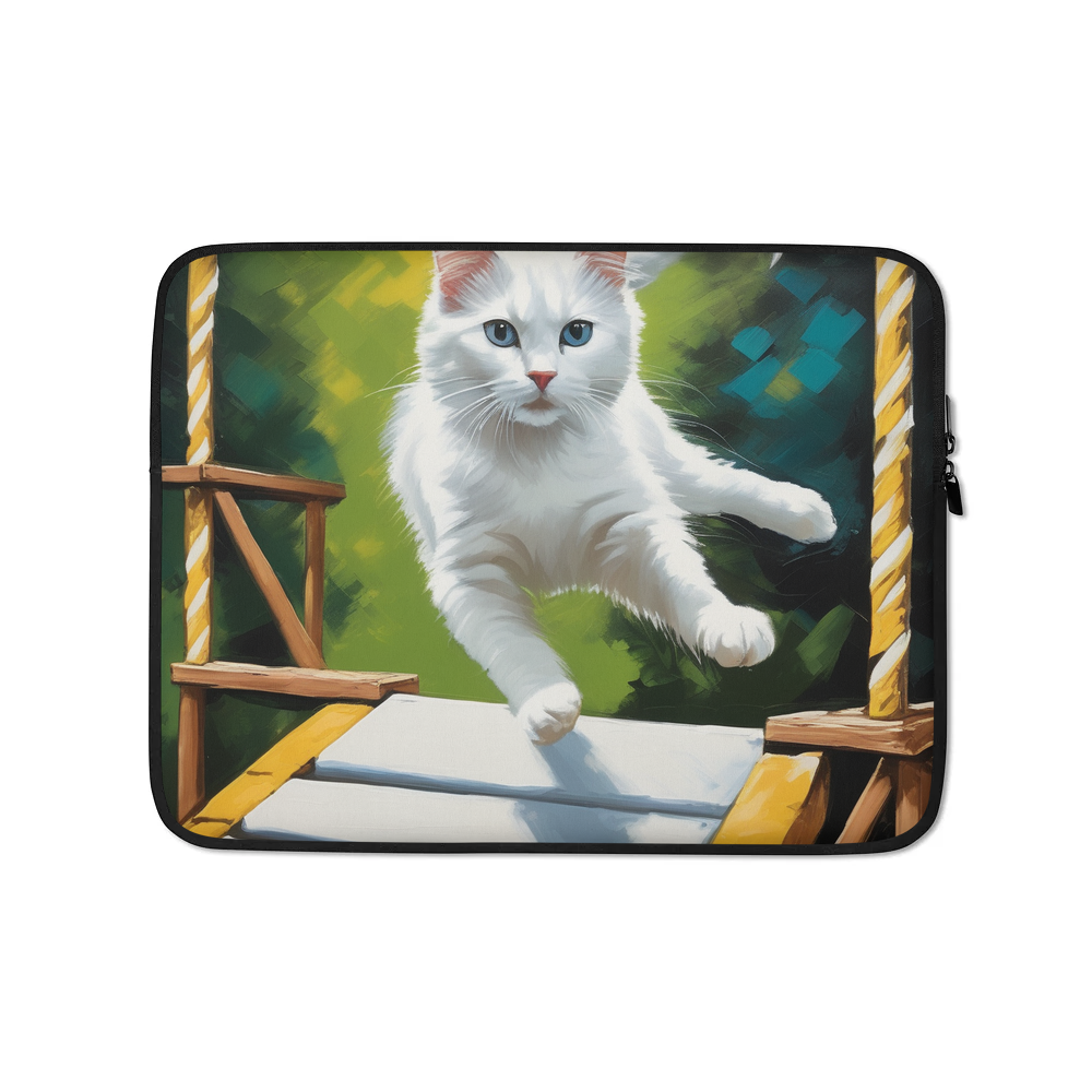 PugMug Custom White Companion Cat Laptop Sleeve