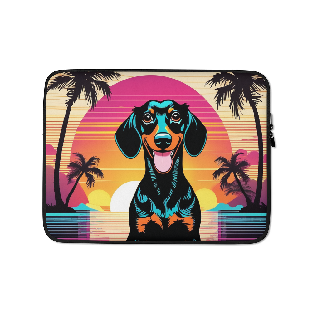 PugMug Custom Black Dachshund Laptop Sleeve