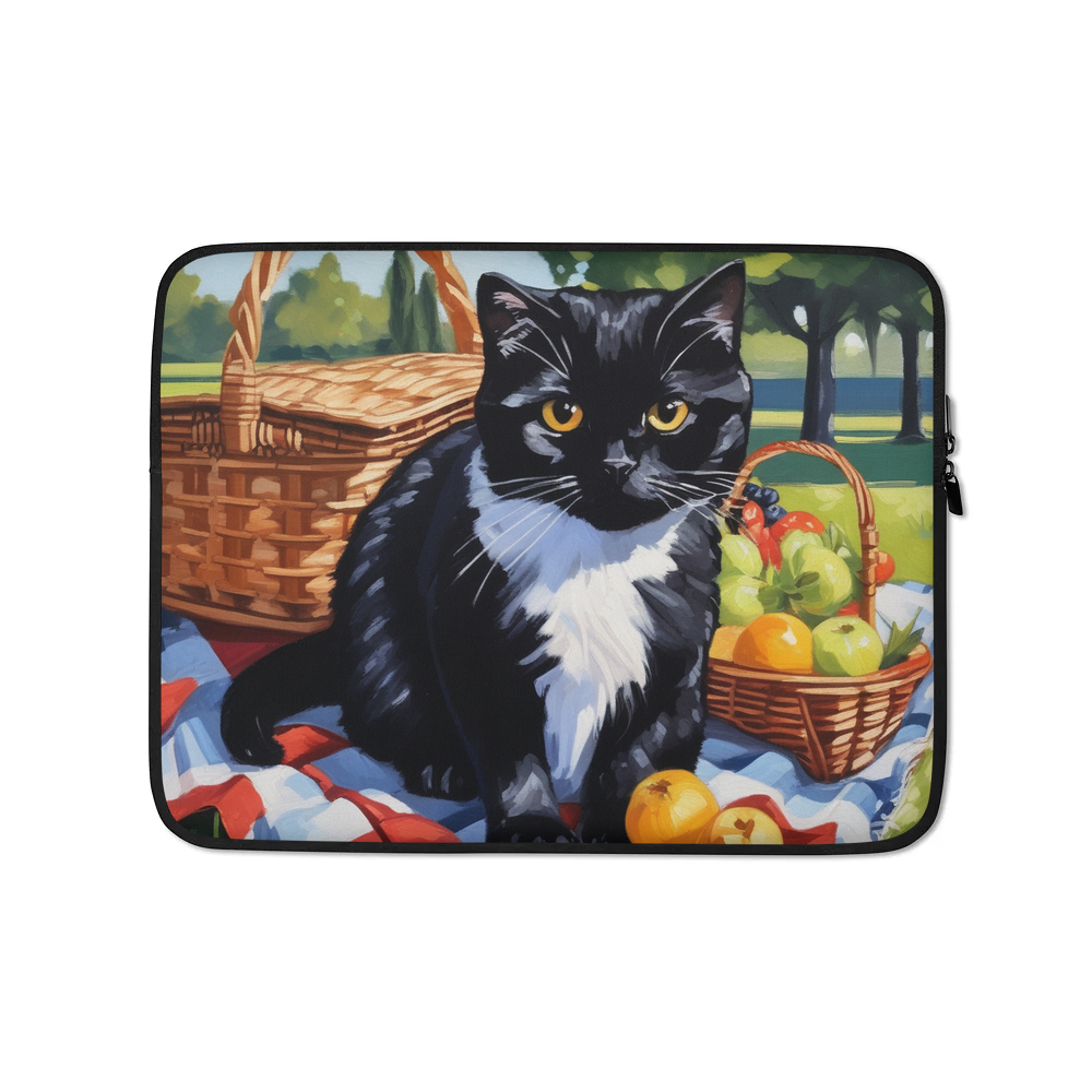 PugMug Custom Black Scottish Fold Cat Laptop Sleeve