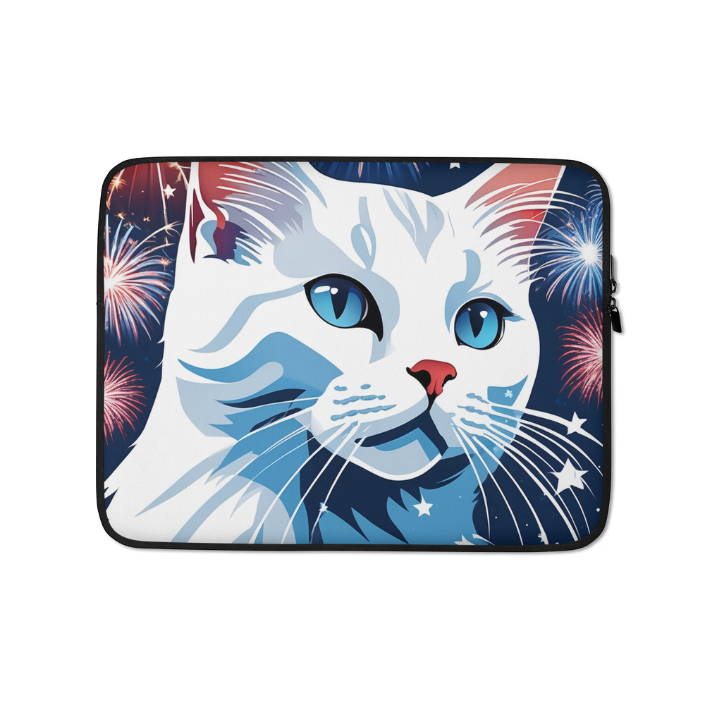 PugMug Custom White Companion Cat Laptop Sleeve
