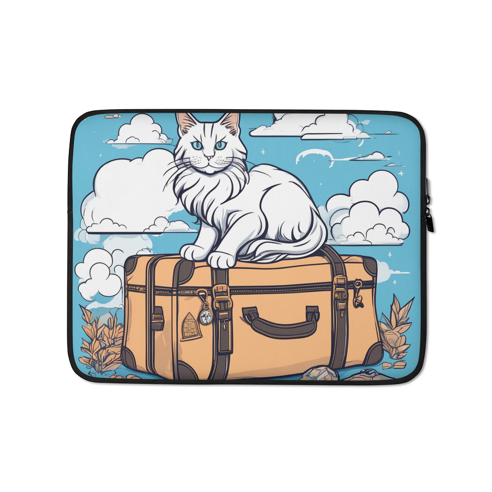 PugMug Custom White Maine Coon Cat Laptop Sleeve