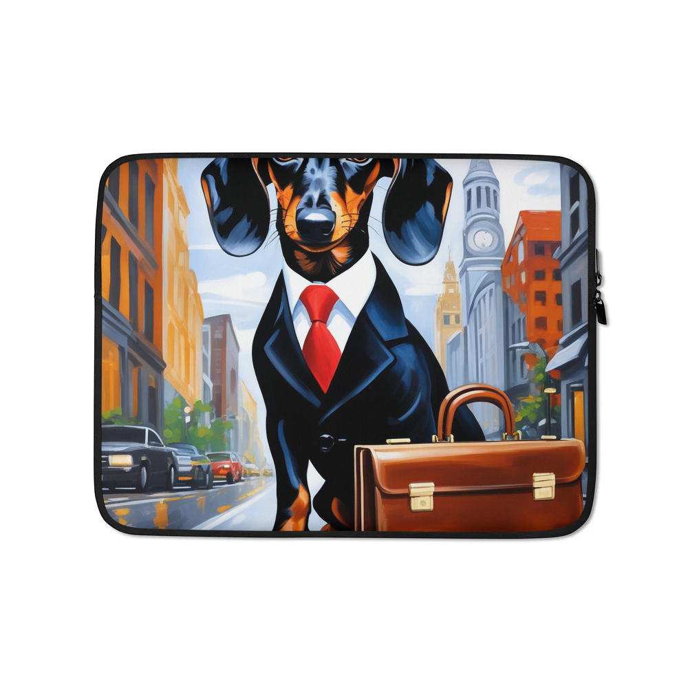 PugMug Custom Black Dachshund Laptop Sleeve