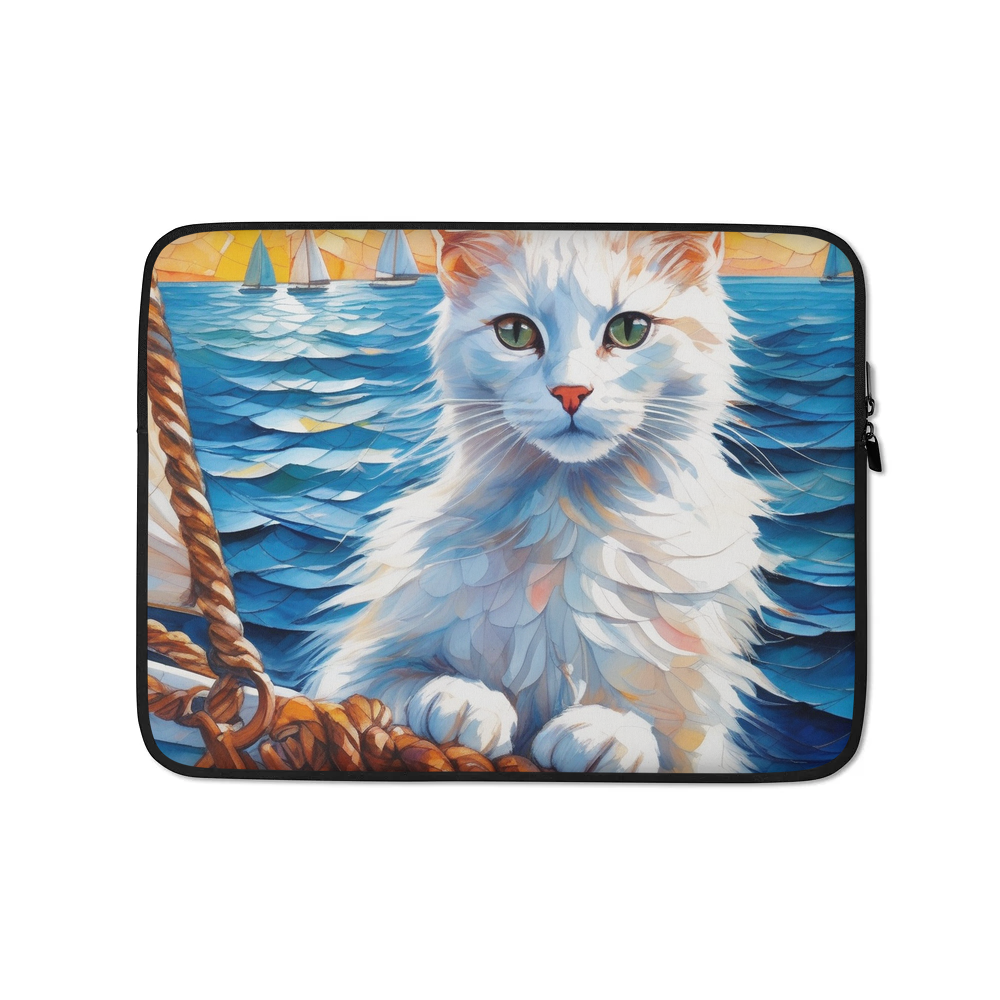 PugMug Custom White Companion Cat Laptop Sleeve