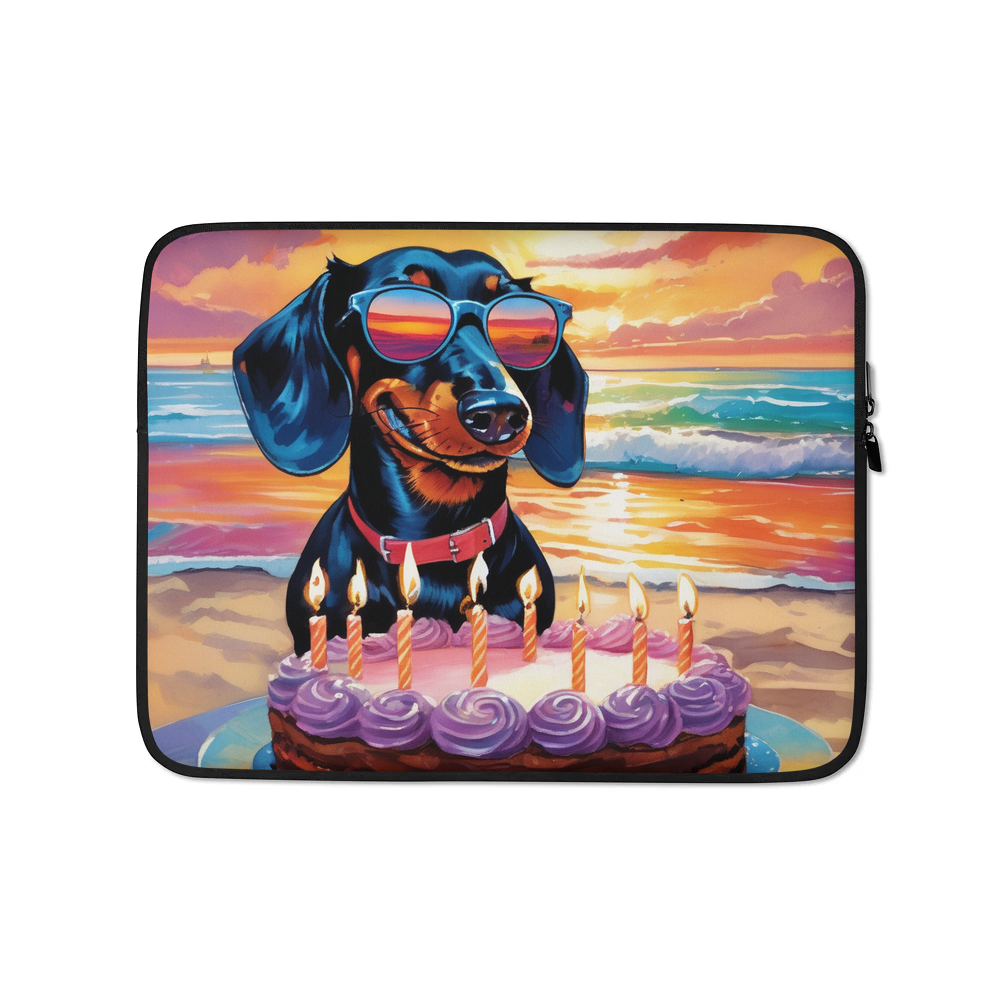 PugMug Custom Black Dachshund Laptop Sleeve