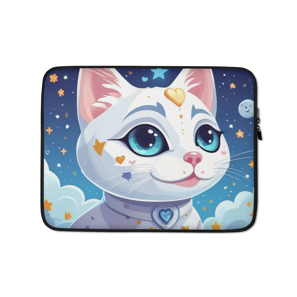 PugMug Custom White Companion Cat Laptop Sleeve