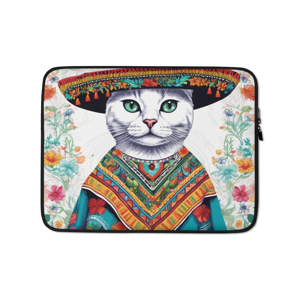 PugMug Custom White Companion Cat Laptop Sleeve