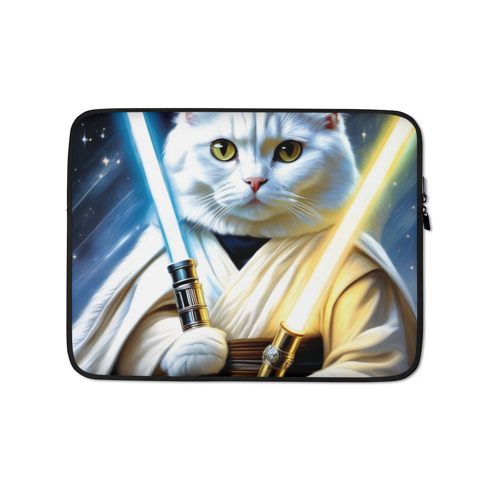 PugMug Custom White Scottish Fold Cat Laptop Sleeve