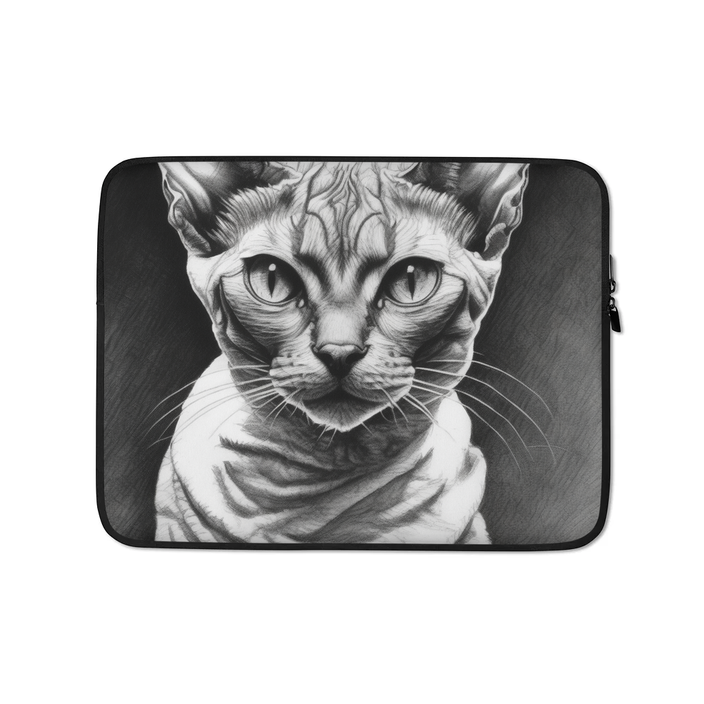 PugMug Custom Tabby Devon Rex Cat Laptop Sleeve