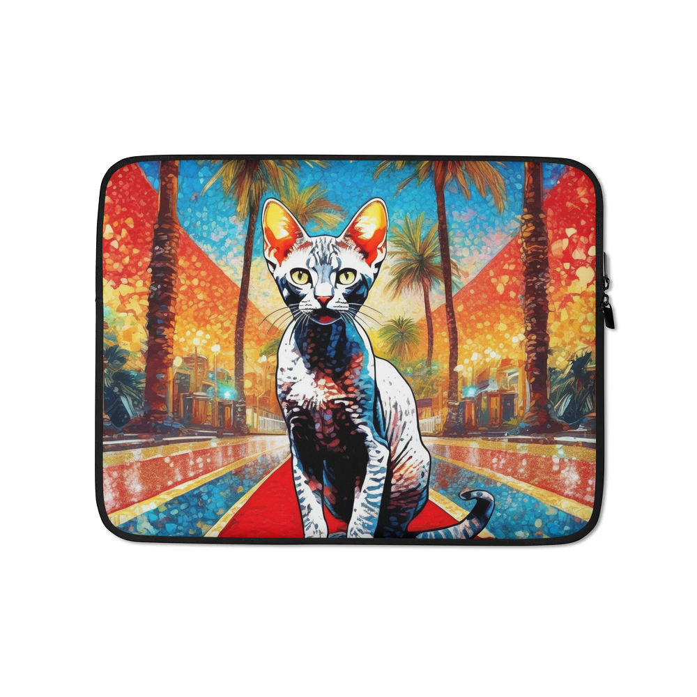 PugMug Custom Tabby Devon Rex Cat Laptop Sleeve