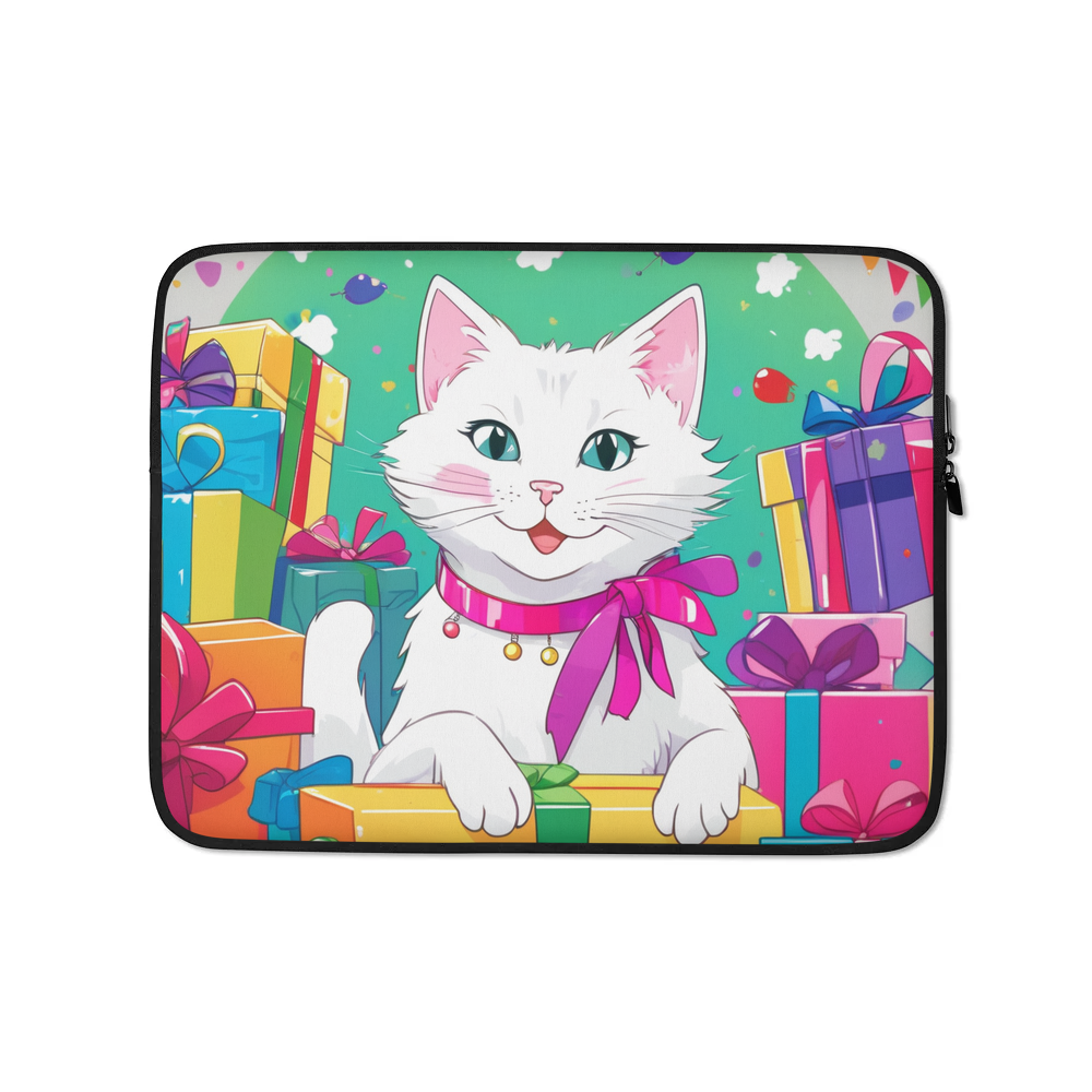 PugMug Custom White Companion Cat Laptop Sleeve