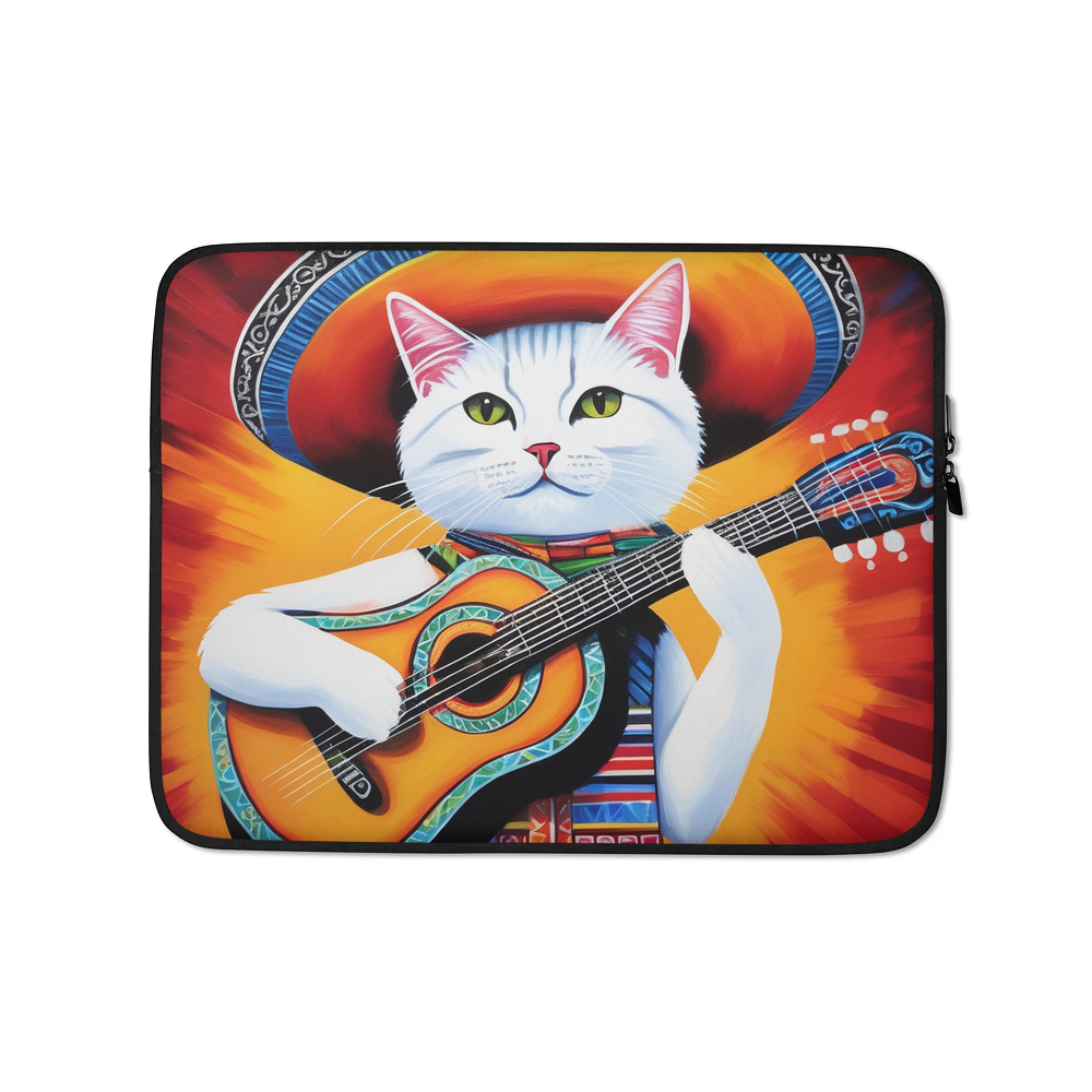 PugMug Custom White Companion Cat Laptop Sleeve