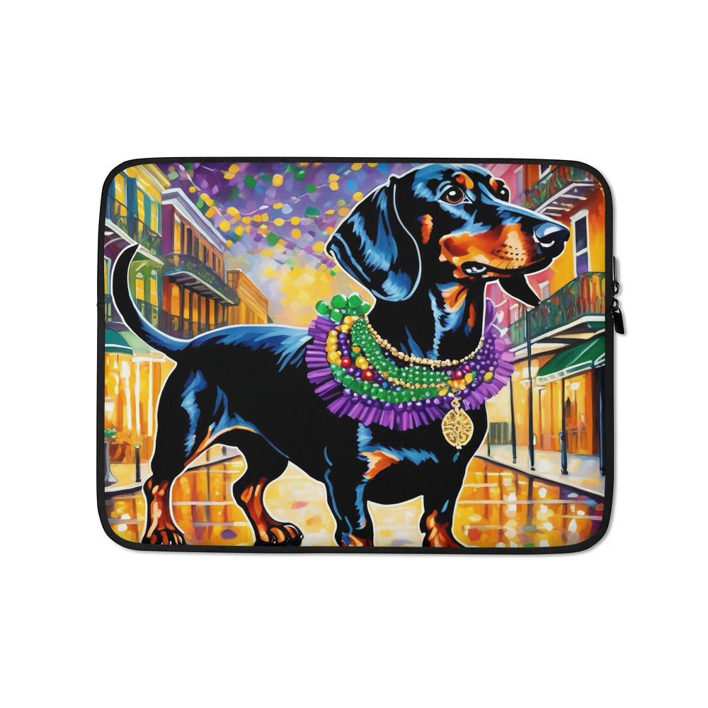 PugMug Custom Black Dachshund Laptop Sleeve