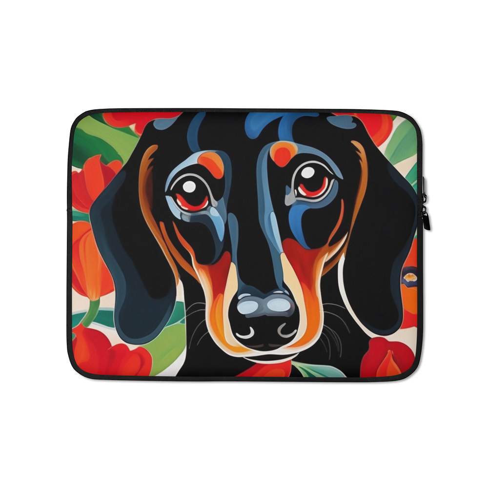 PugMug Custom Black Dachshund Laptop Sleeve