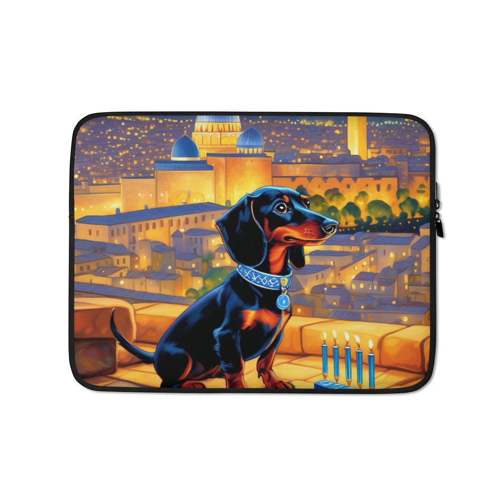 PugMug Custom Black Dachshund Laptop Sleeve