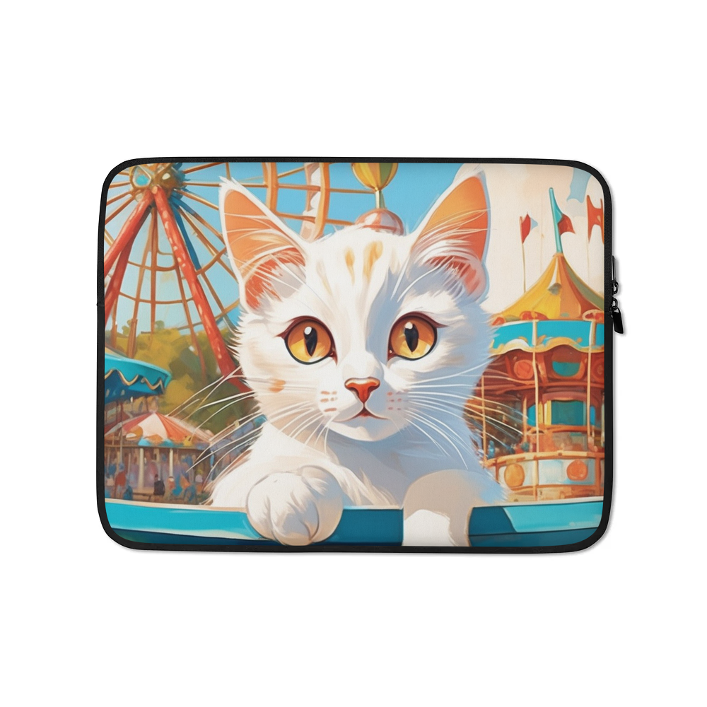 PugMug Custom White Companion Cat Laptop Sleeve