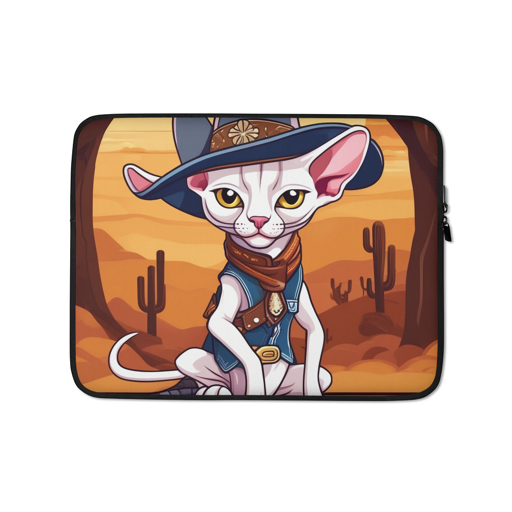 PugMug Custom White Sphynx Cat Laptop Sleeve