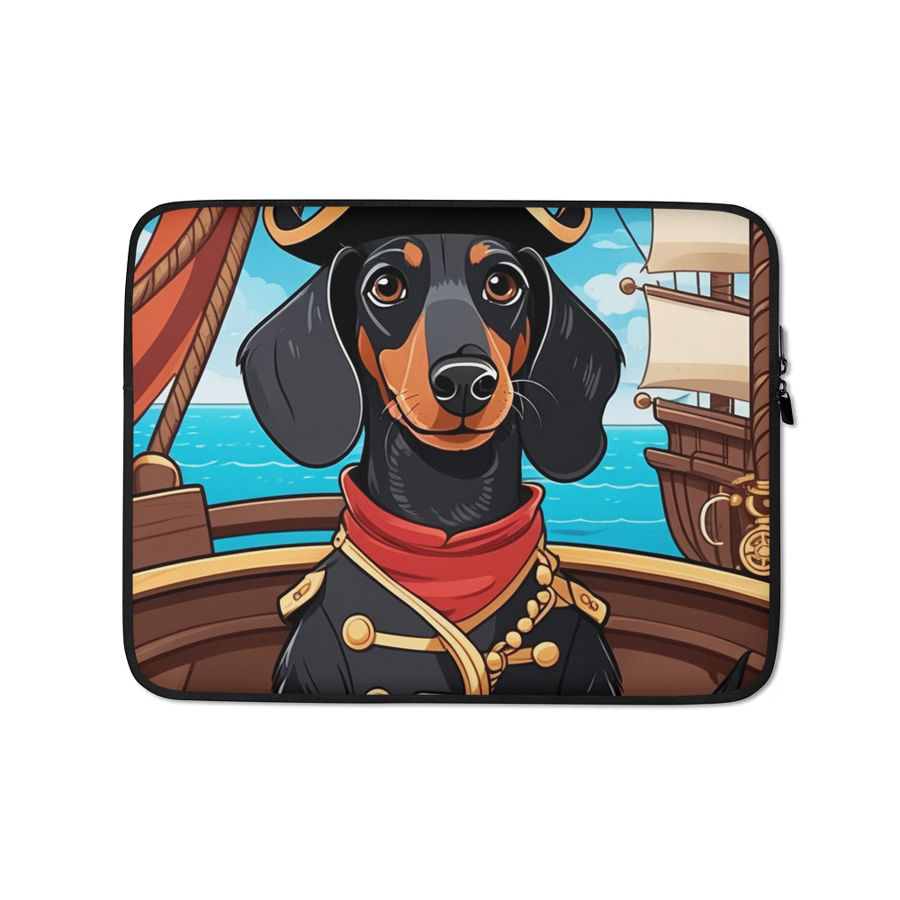 PugMug Custom Black Dachshund Laptop Sleeve