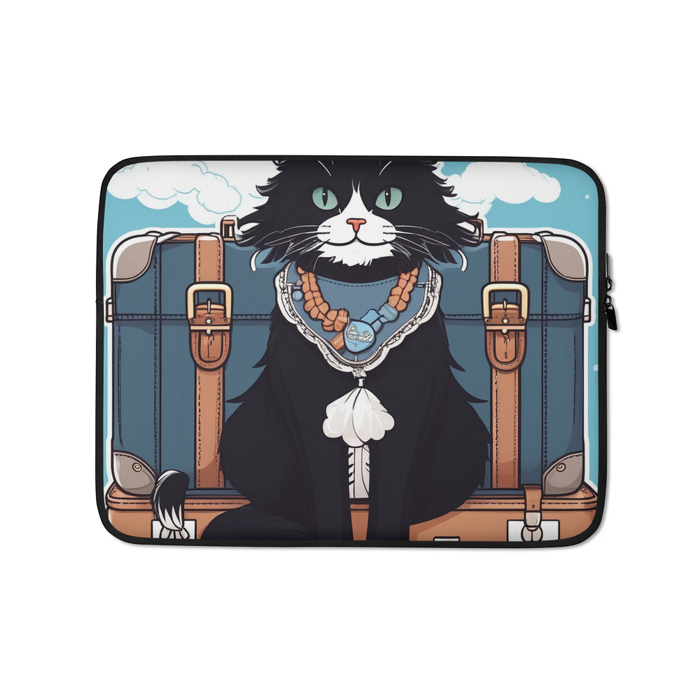 PugMug Custom Black Maine Coon Cat Laptop Sleeve