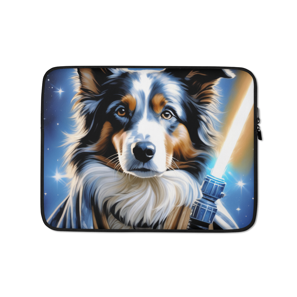 PugMug Custom Blue Merle Border Collie Laptop Sleeve