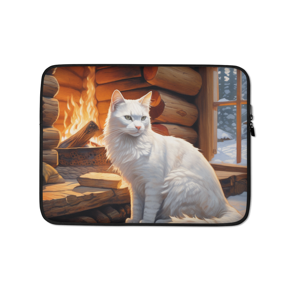 PugMug Custom White Companion Cat Laptop Sleeve