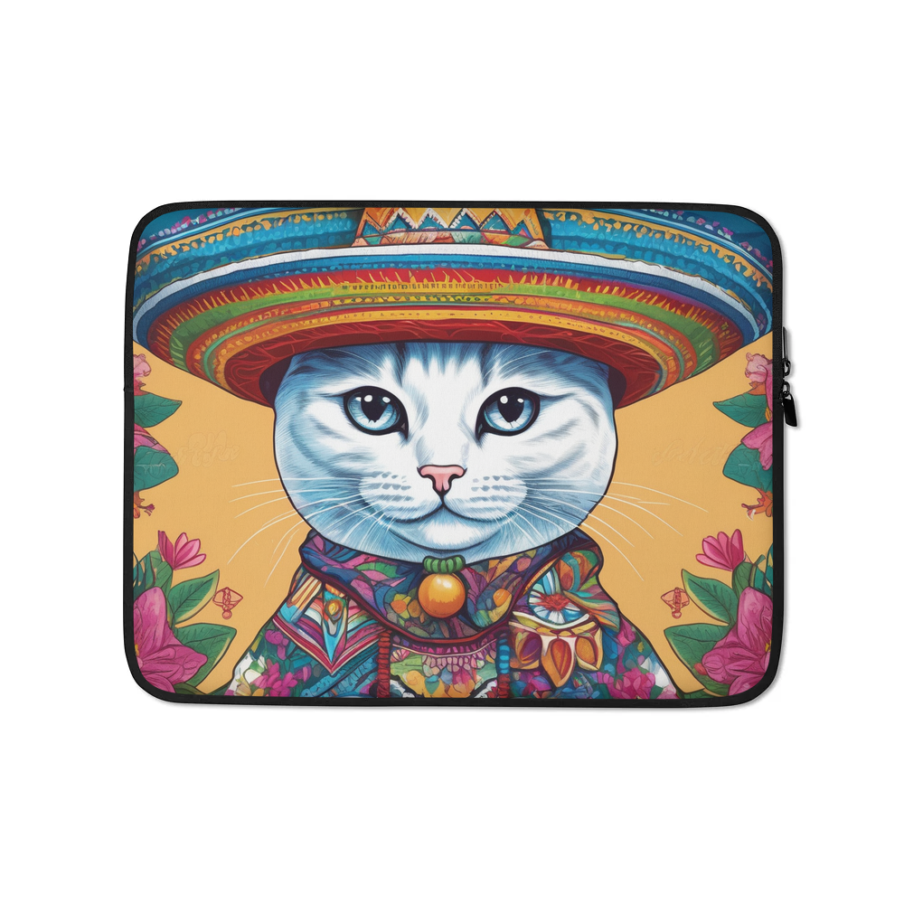 PugMug Custom White Companion Cat Laptop Sleeve