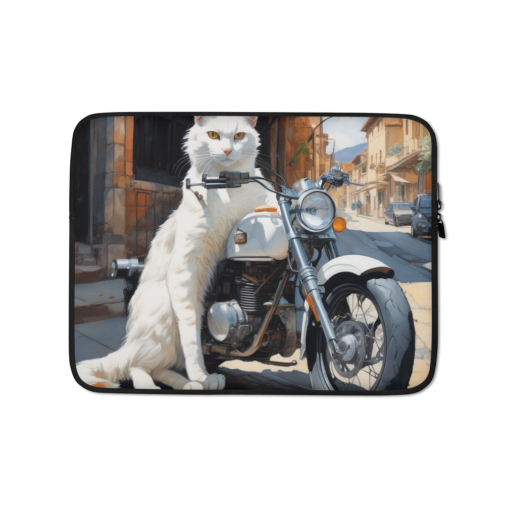 PugMug Custom White Companion Cat Laptop Sleeve