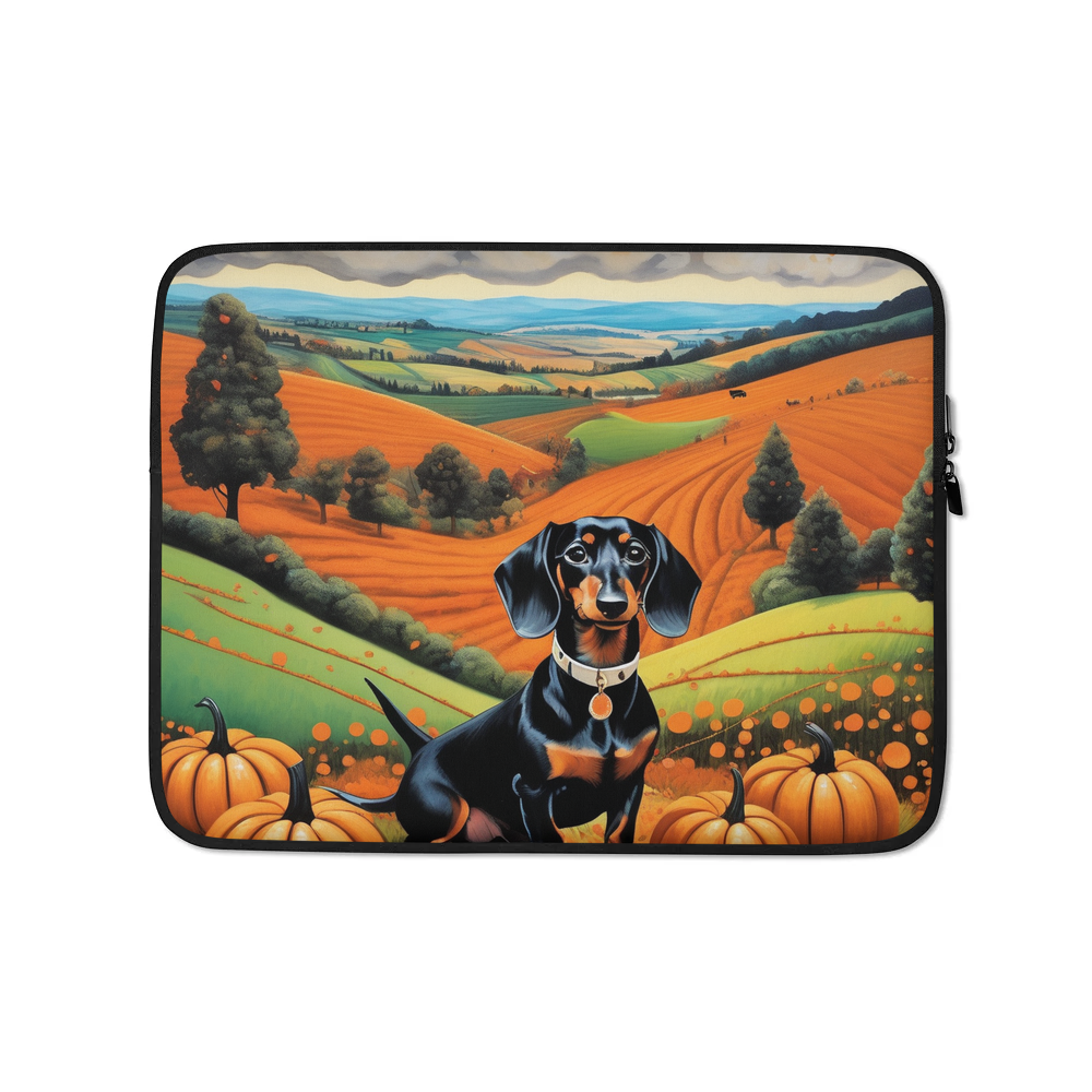 PugMug Custom Black Dachshund Laptop Sleeve
