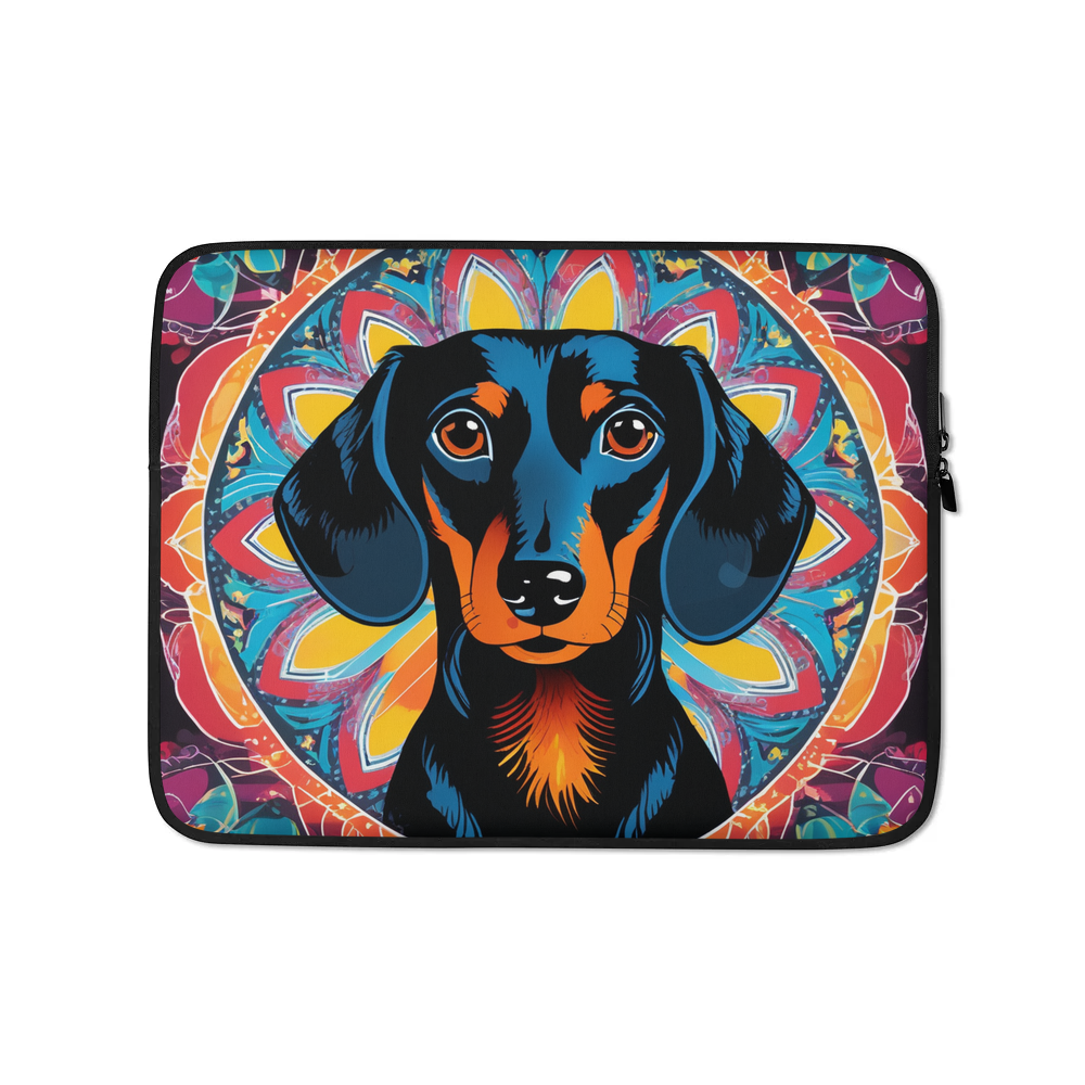 PugMug Custom Black Dachshund Laptop Sleeve