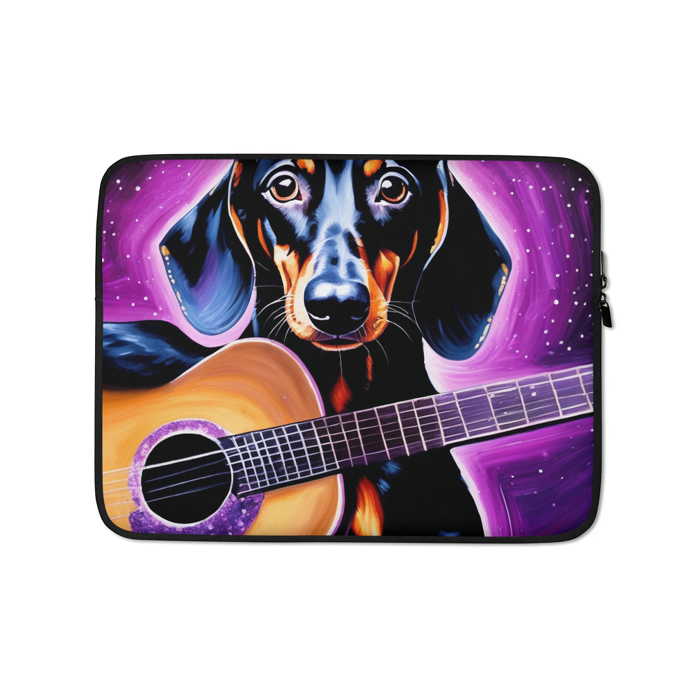 PugMug Custom Black Dachshund Laptop Sleeve