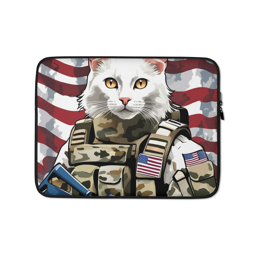PugMug Custom White Companion Cat Laptop Sleeve